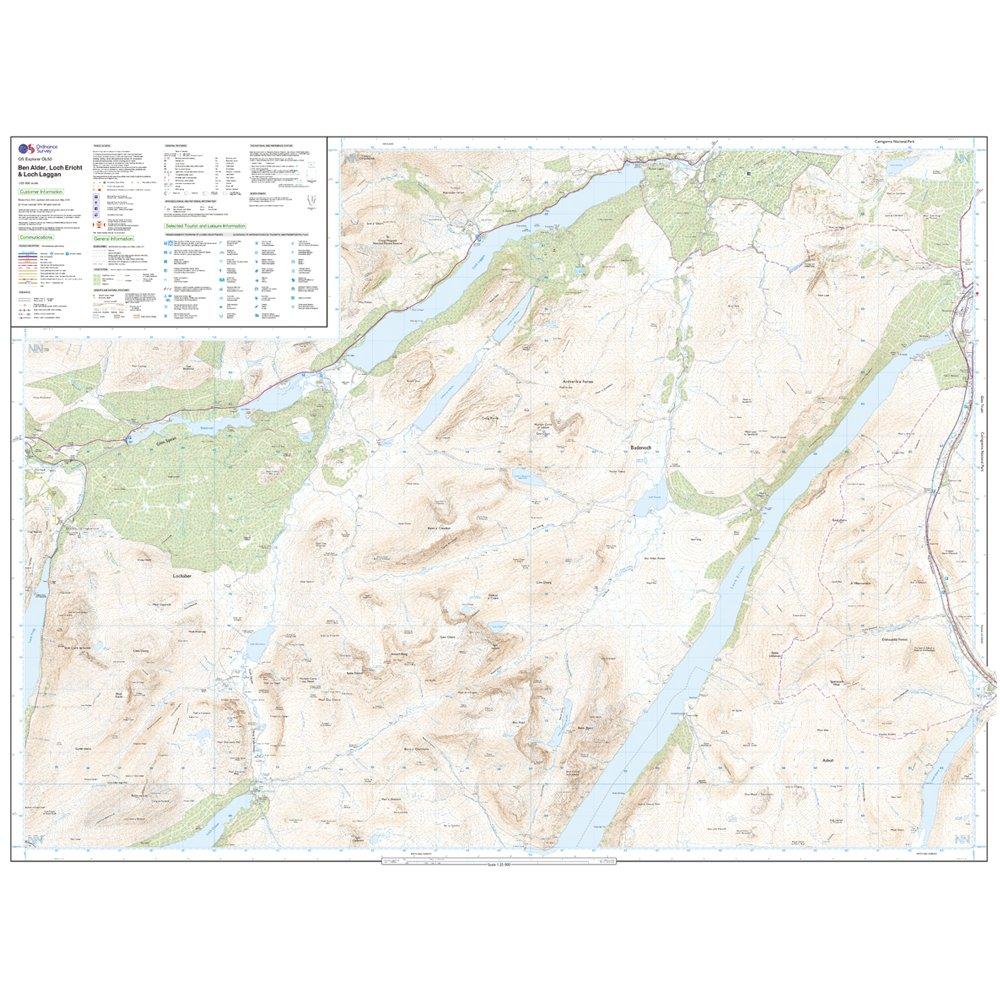 OL 50 Explorer Ben Alder, Loch Ericht & Loch Laggan Map