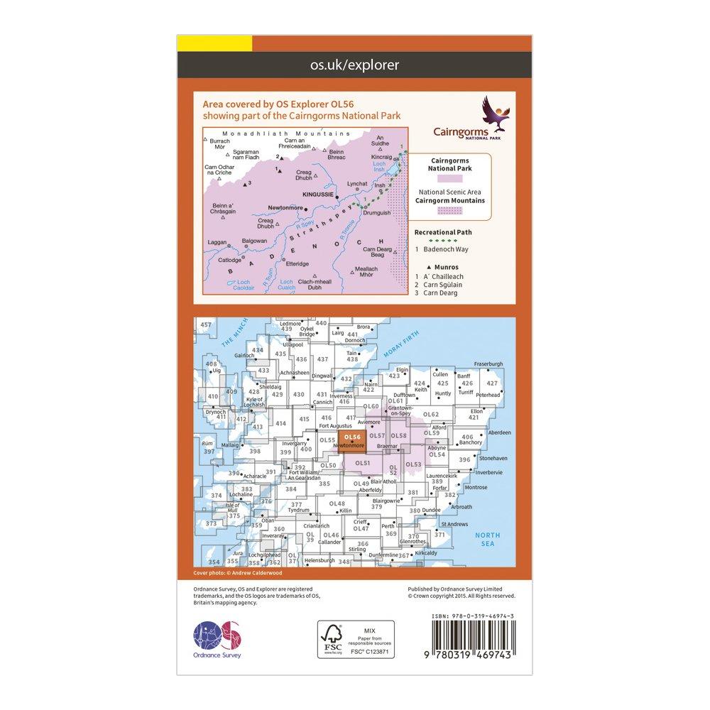 Explorer OL 56 Active D Badenoch & Upper Strathspey Map