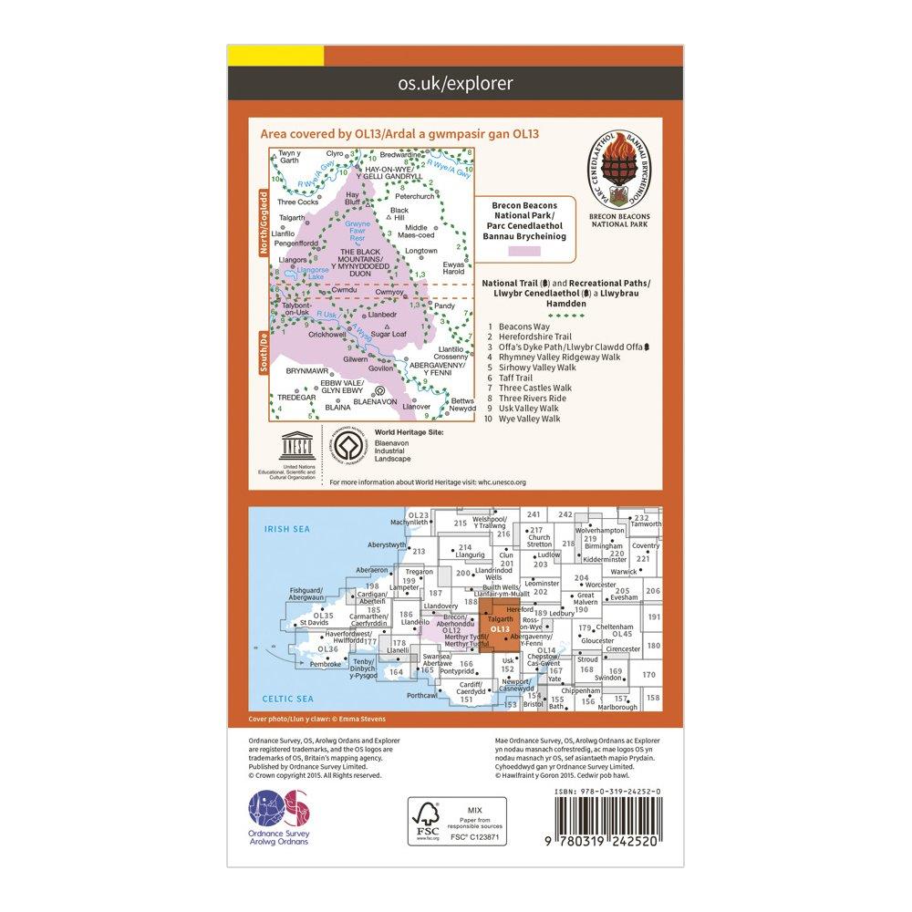 Explorer OL 13 Brecon Beacons National Park - Eastern Area Map