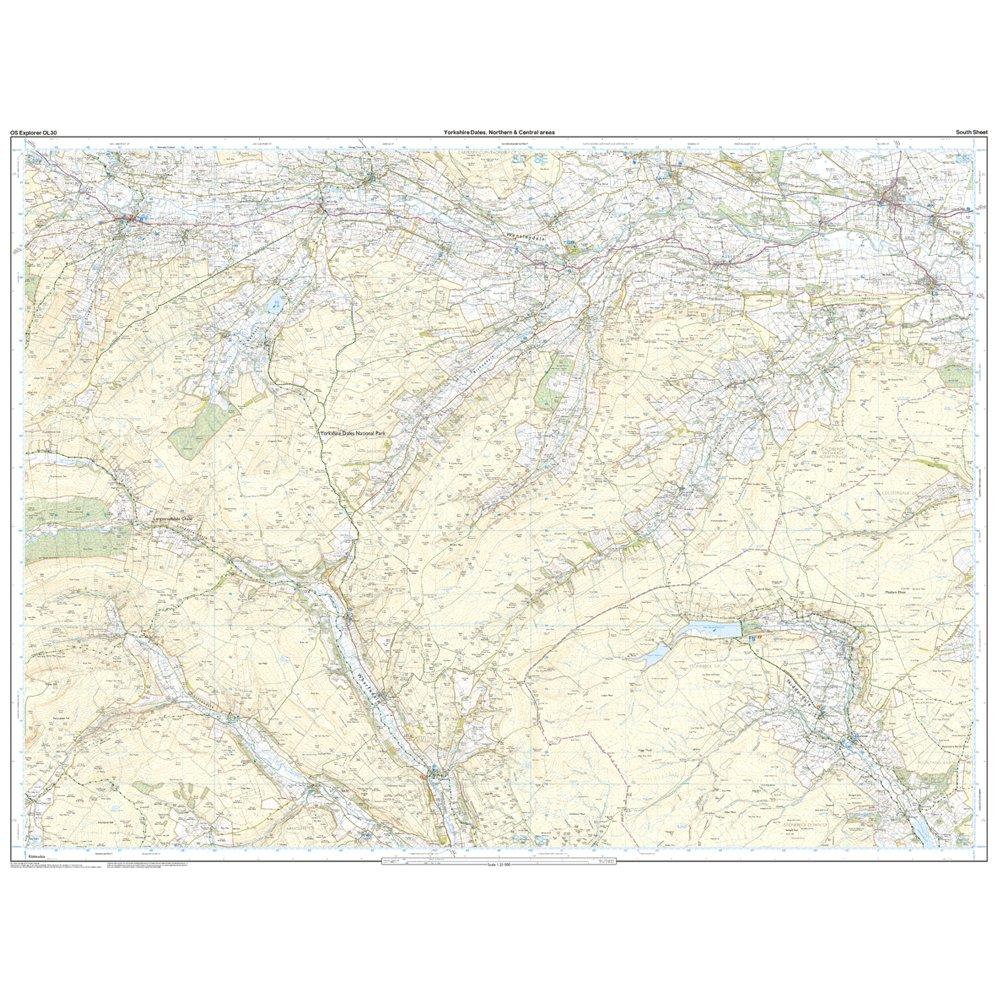 Explorer OL30 Yorkshire Dales - Northern & Central Areas Map With Digital Version