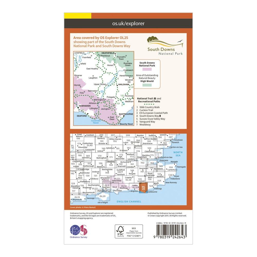 Explorer OL 25 Eastbourne & Beachy Head Map