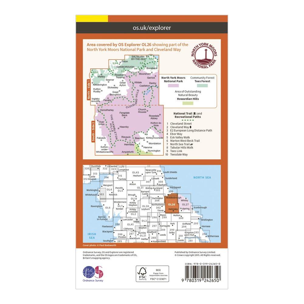 Explorer OL 26 North York Moors Map (Western Area)