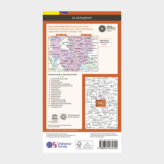 Active Explorer OL 24 The Peak District (White Peak Area) Map
