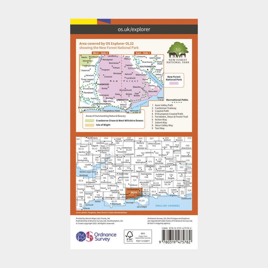 Explorer Active OL 22 New Forest Map