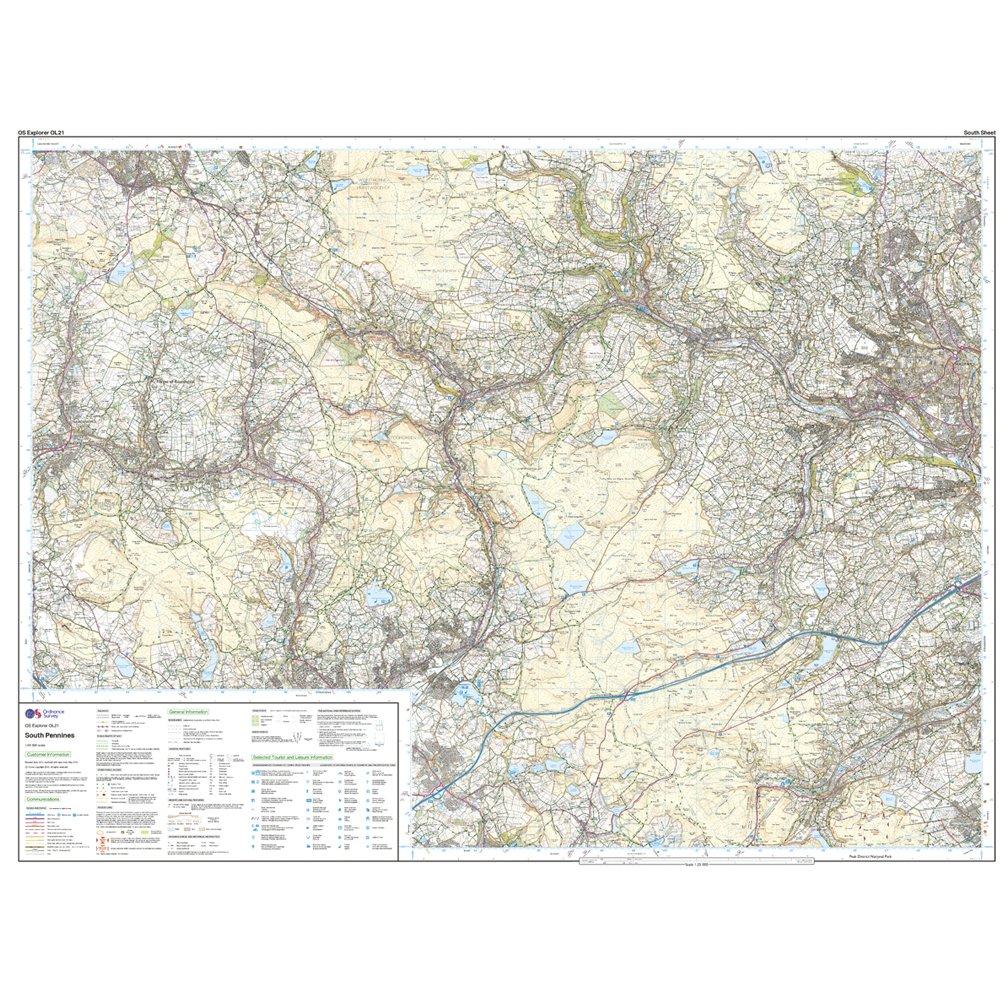 Explorer Active OL21 South Pennines Map With Digital Version