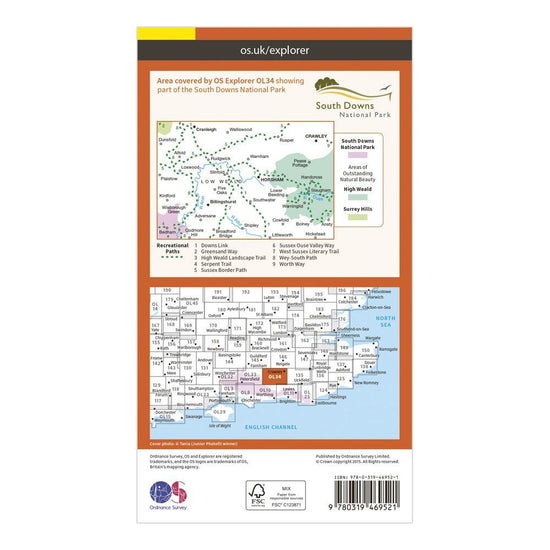 Explorer OL 34 Active D Crawley & Horsham Map
