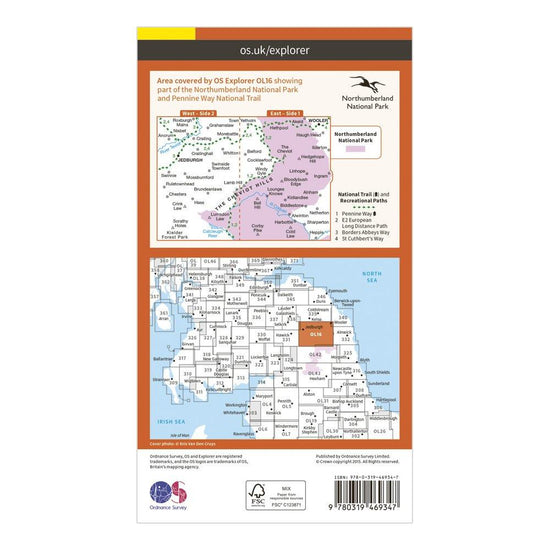 Explorer Active OL16 The Cheviot Hills Map With Digital Version