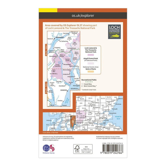 Explorer OL 37 Cowal East Dunoon & Inveraray Map