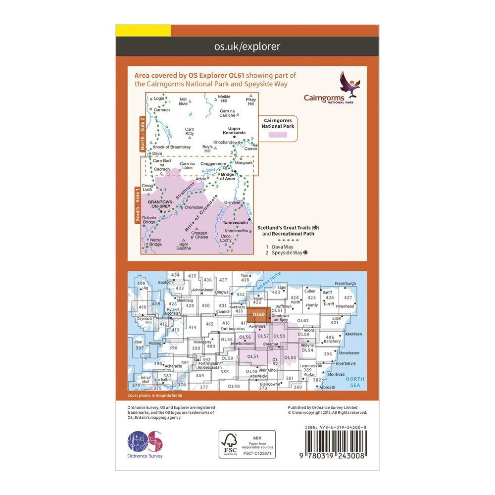 Explorer OL 61 Grantown-on-Spey & Hills of Cromdale Map
