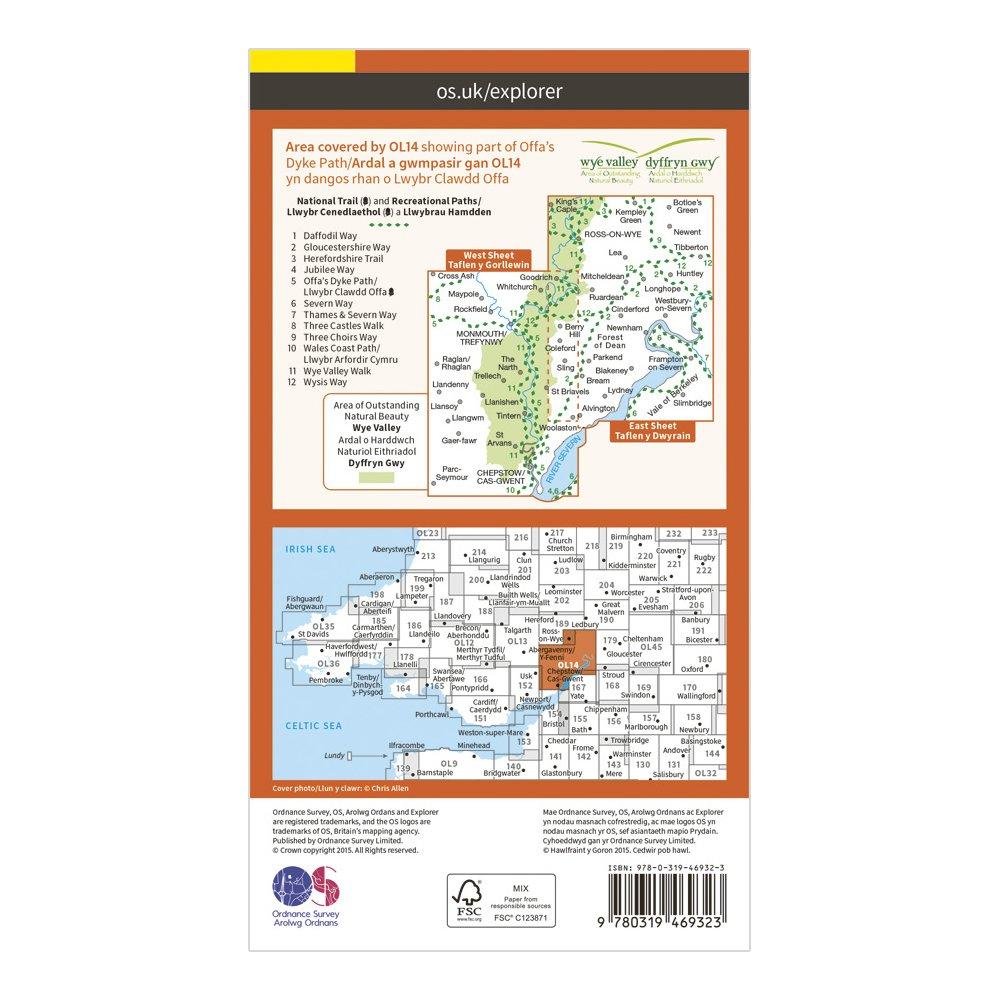 Explorer Active OL 14 Wye Valley & Forest of Dean Map