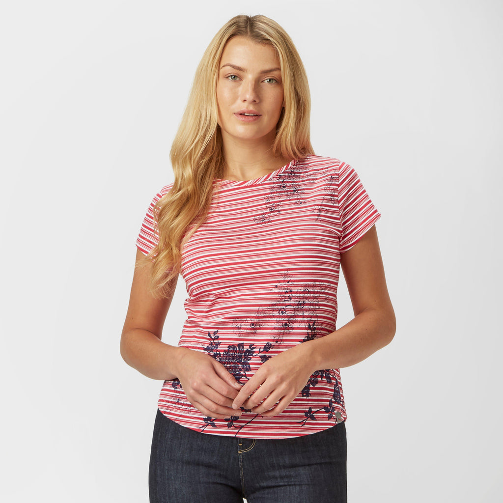 Women's Striped Floral T-Shirt