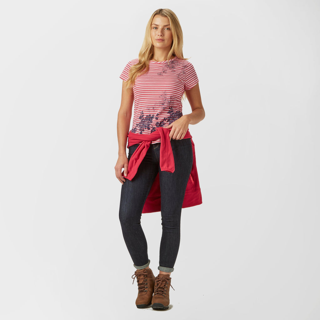 Women's Striped Floral T-Shirt