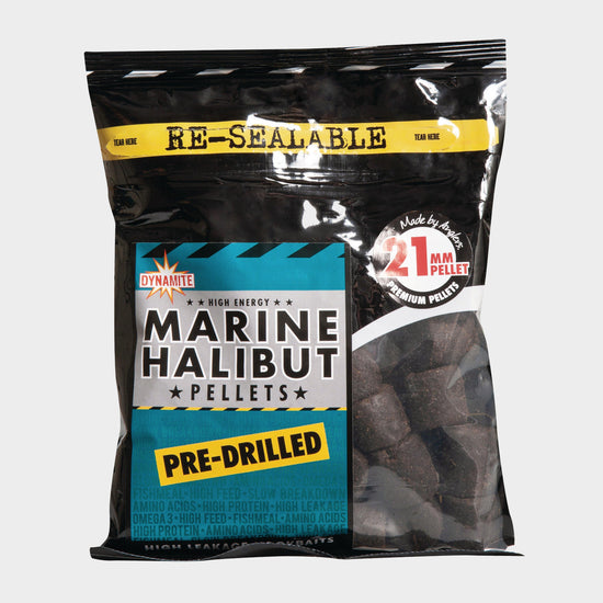 Marine Halibut Pellets, Pre-Drilled 21mm (350g bag