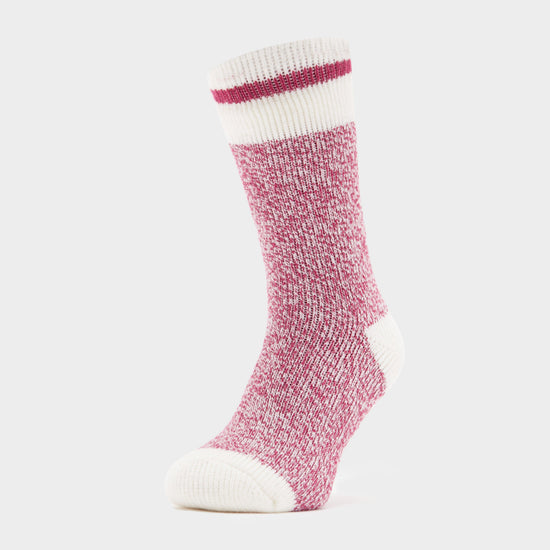 Ladies Cream Block Twist Socks