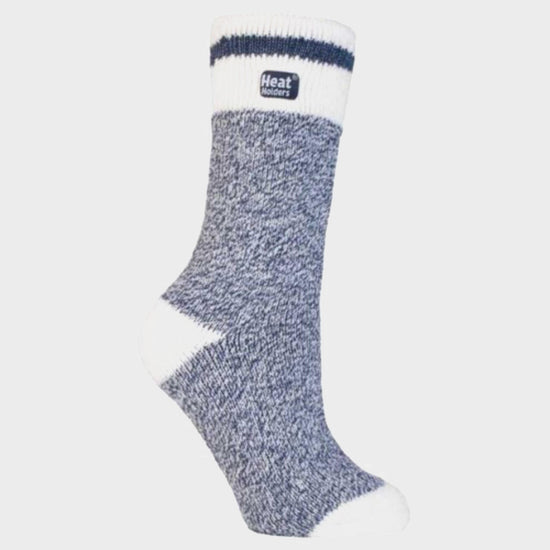 Ladies Cream Block Twist Socks