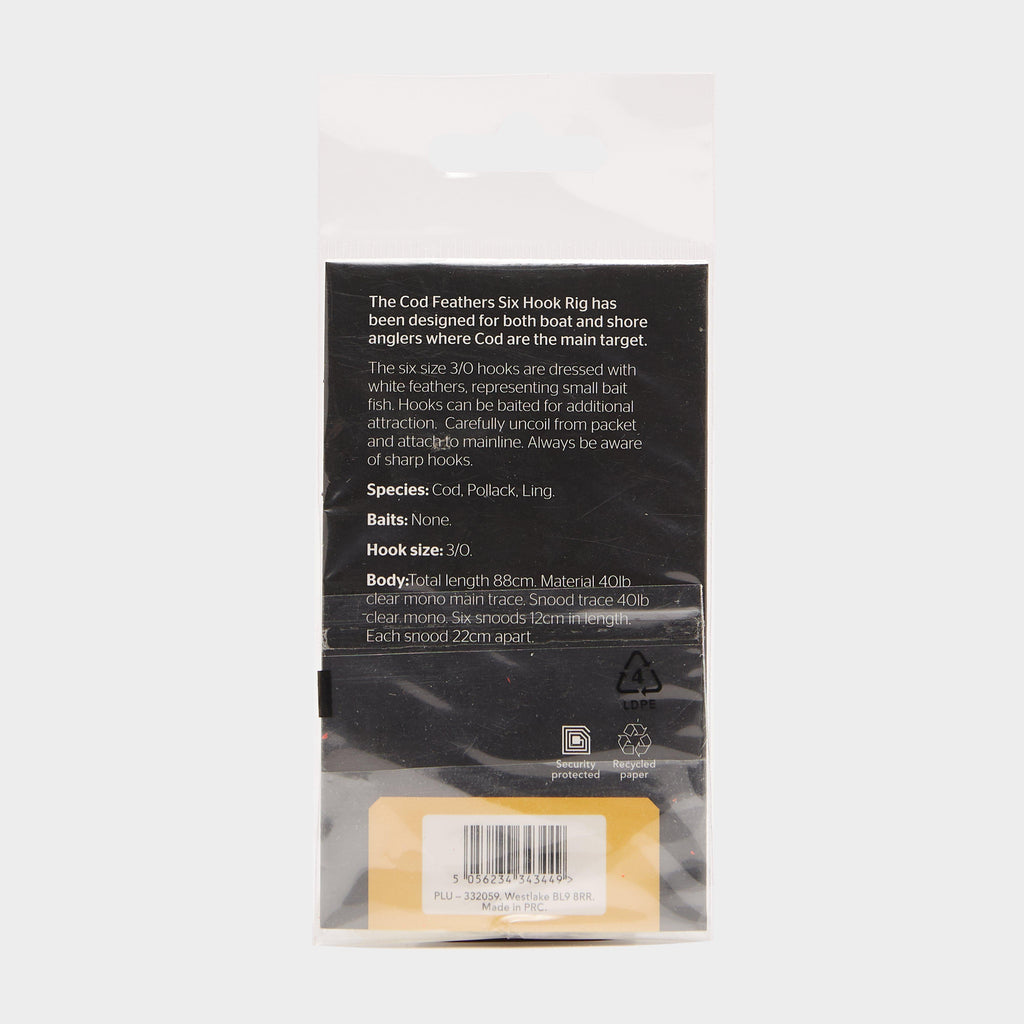 6 Hook Cod Feather 3/0