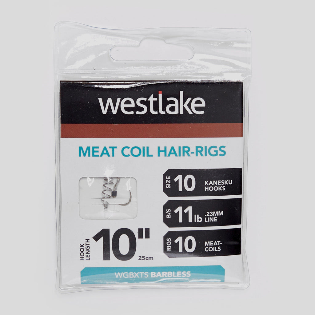 Meat Coil Hair Rigs 10” Size 10