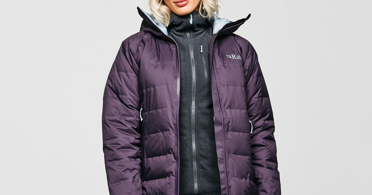 Purple Rab Women's Valiance Waterproof Down Parka – Blacks