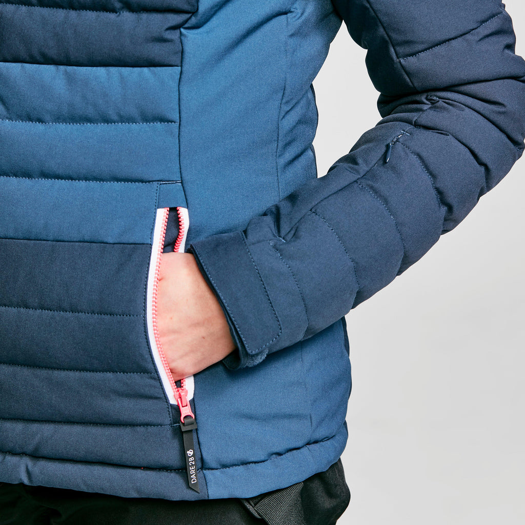 Women's Succeed Waterproof Insulated Quilted Hooded Ski Jacket