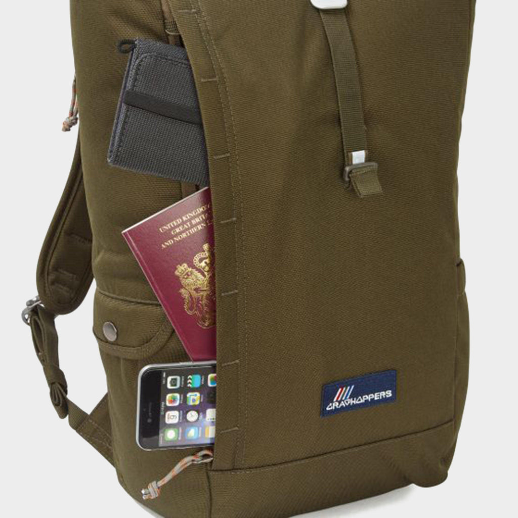 Green Craghoppers 20L Kiwi Classic Rolltop Backpack – Blacks