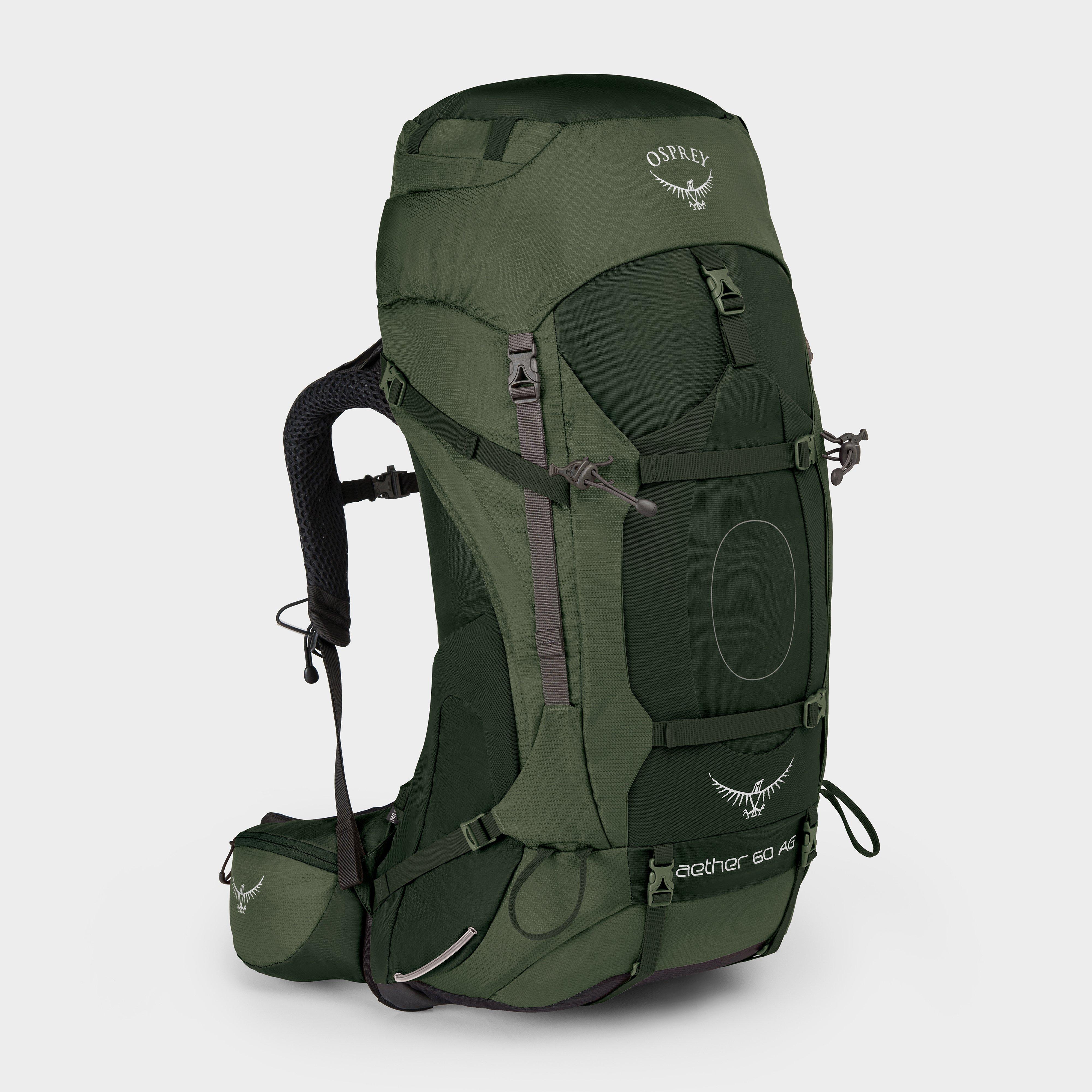 Green Osprey Aether AG 60L Rucksack (Medium) – Blacks