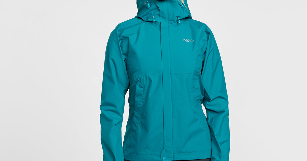 Green Rab Women's Downpour Eco Waterproof Jacket – Blacks