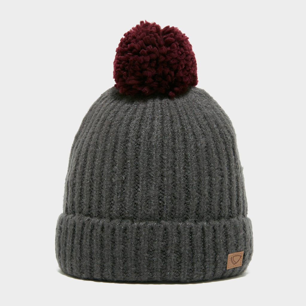 Women's Pom Knit Ribbed Beanie