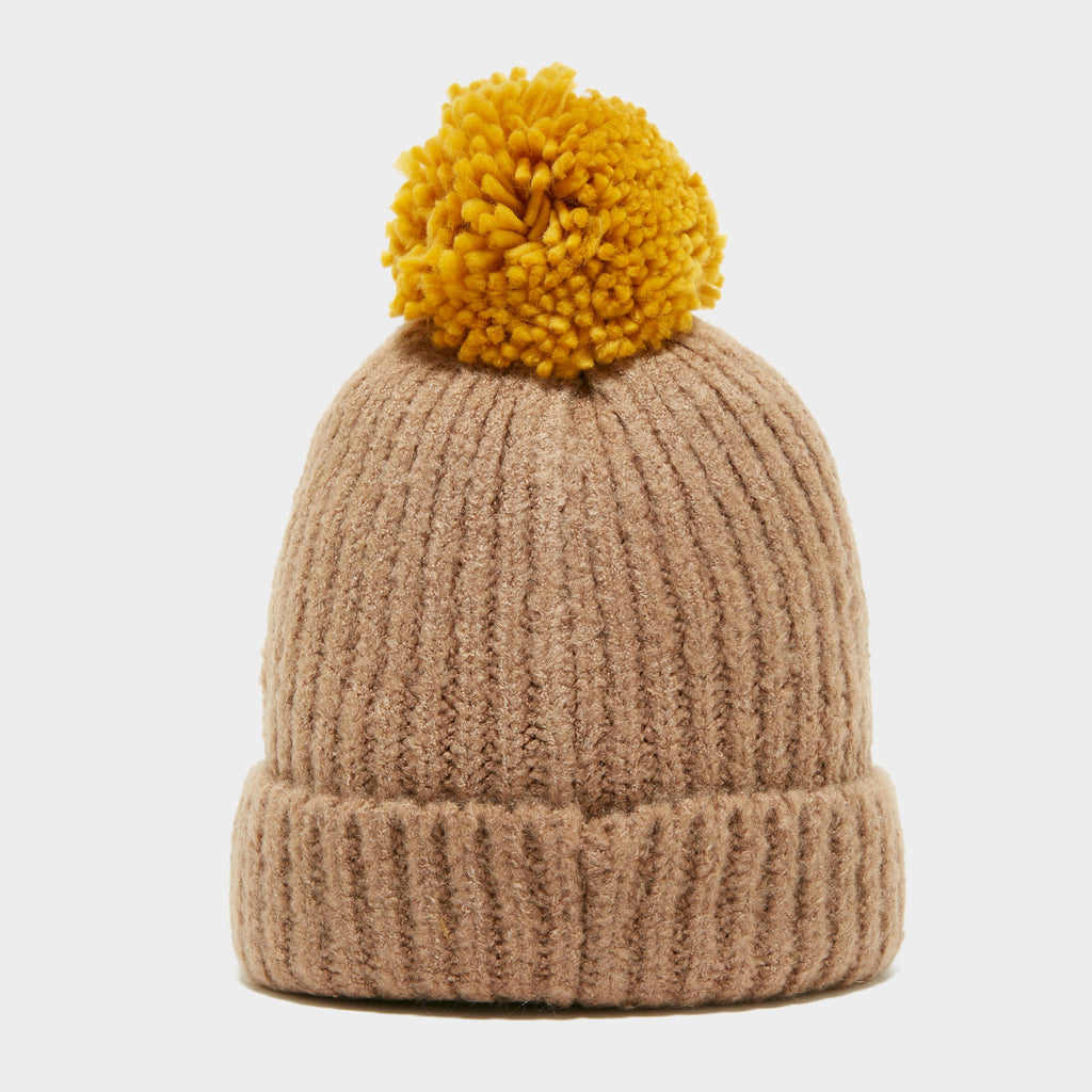 Women's Pom Knit Ribbed Beanie