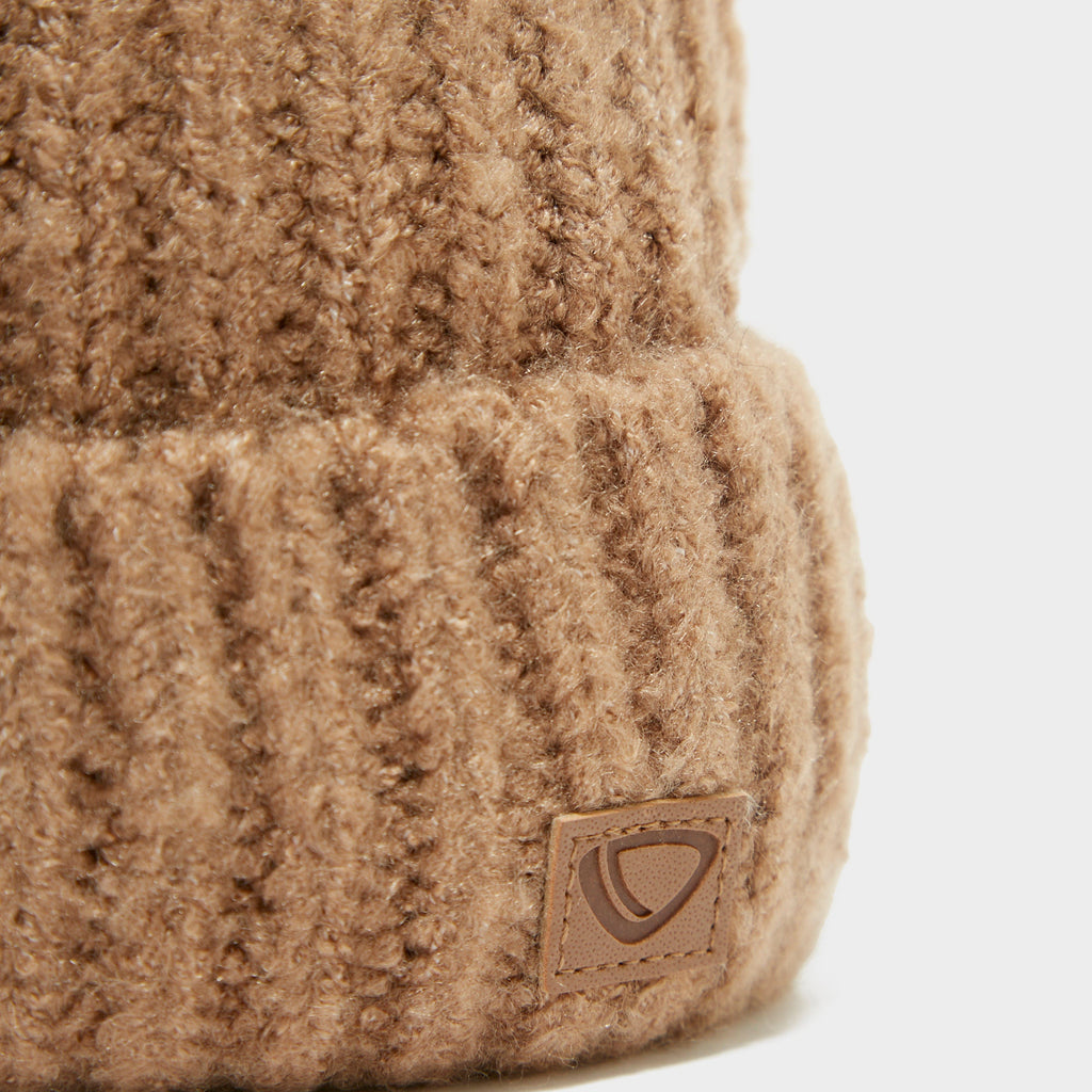Women's Pom Knit Ribbed Beanie