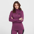 Womens Emily Half Zip Stretch Top Wine 1