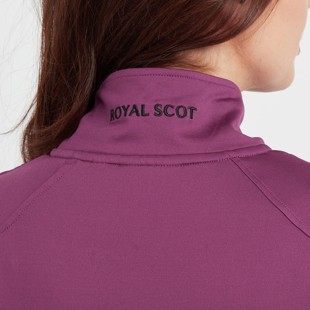 Womens Emily Half Zip Stretch Top Wine 1