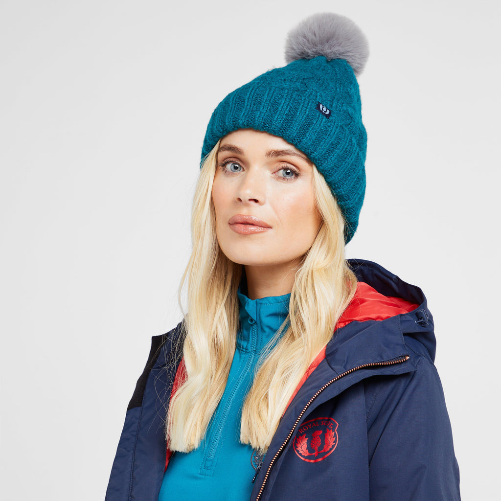 Chunky Knit Bobble Hat Ocean Blue