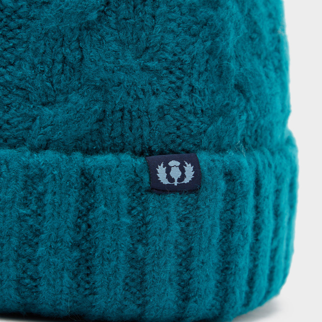 Chunky Knit Bobble Hat Ocean Blue