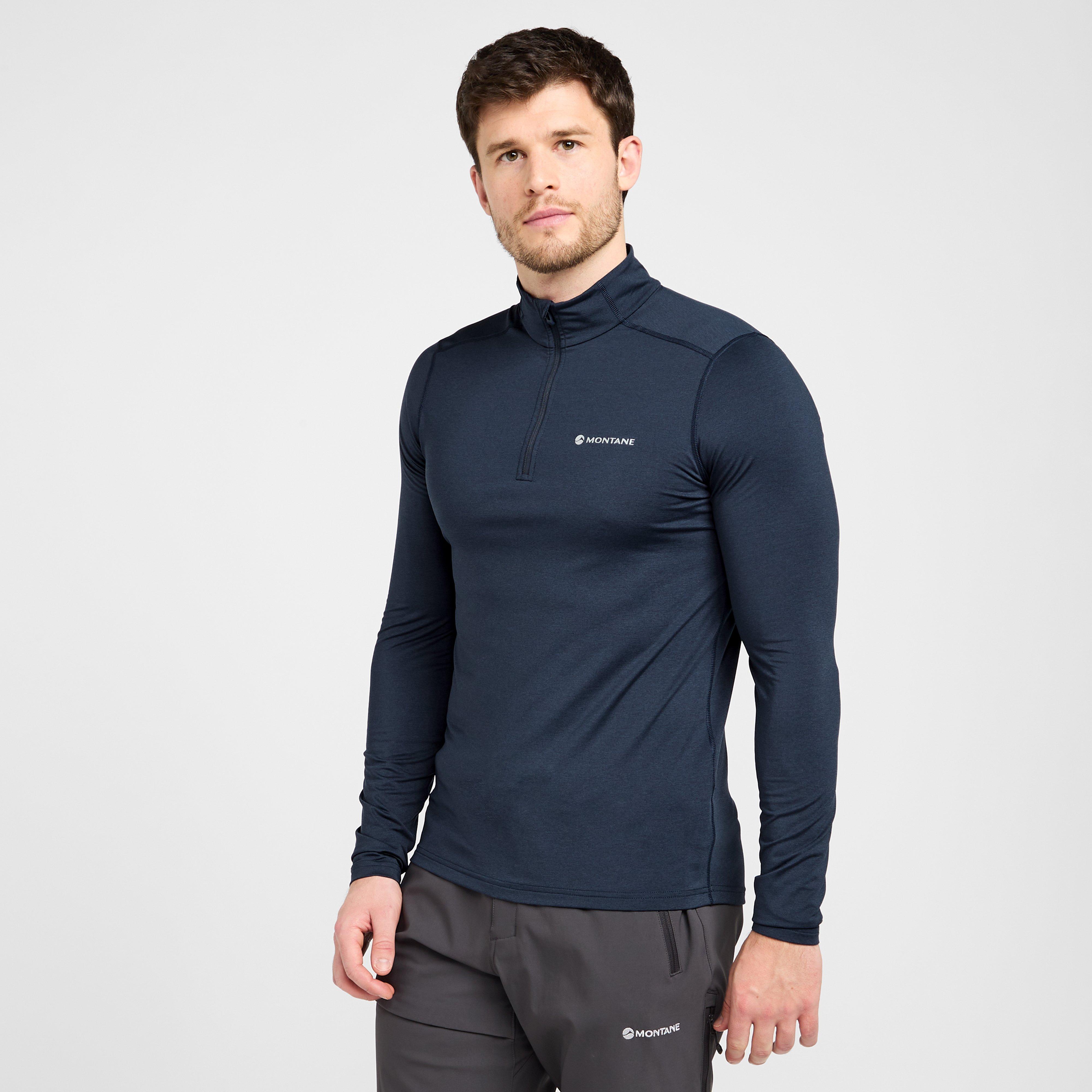 Navy Montane Men's Dart XT Thermal Zip Neck Long Sleeved Top – Blacks