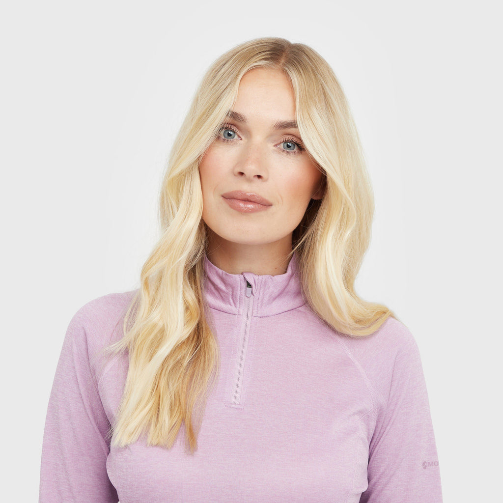 Women’s Dart Zip Neck Long Sleeve T-Shirt