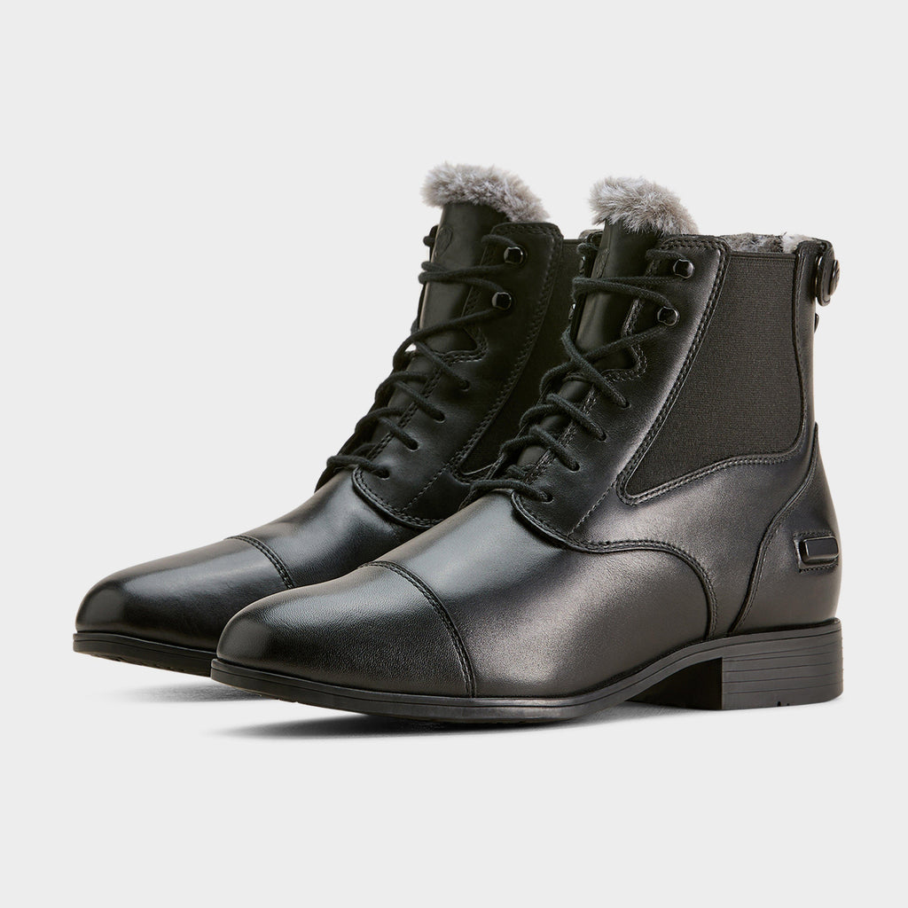 Women's Kendall Back Zip Sherpa Paddock Boots Black