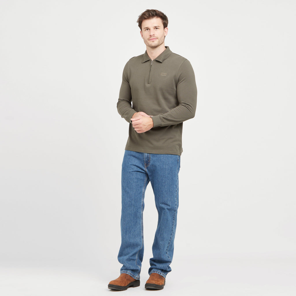 Green Label Men’s Airdrie Long Sleeve Polo Shirt