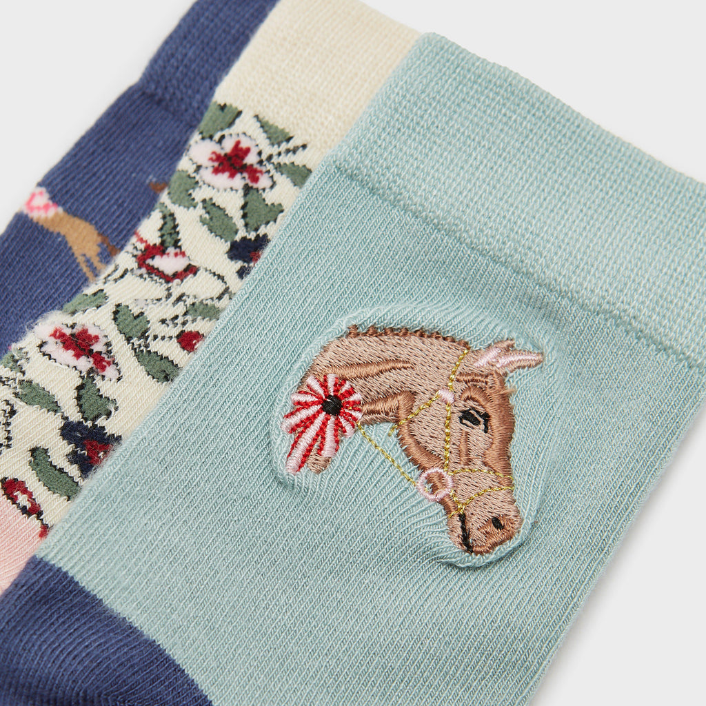 Kids Neat Feet 3 Pack Socks Blue