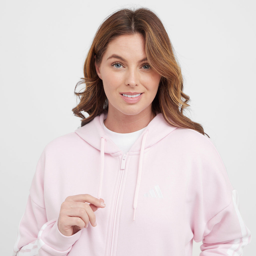 Women's Essentials 3-Stripes Full-Zip Fleece Hoodie