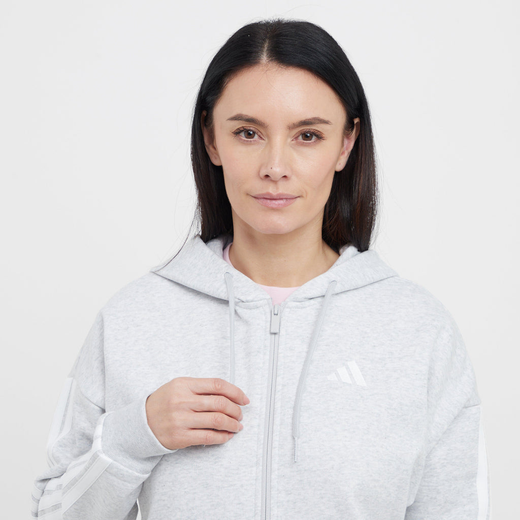 Women's Essentials 3-Stripes Full-Zip Fleece Hoodie