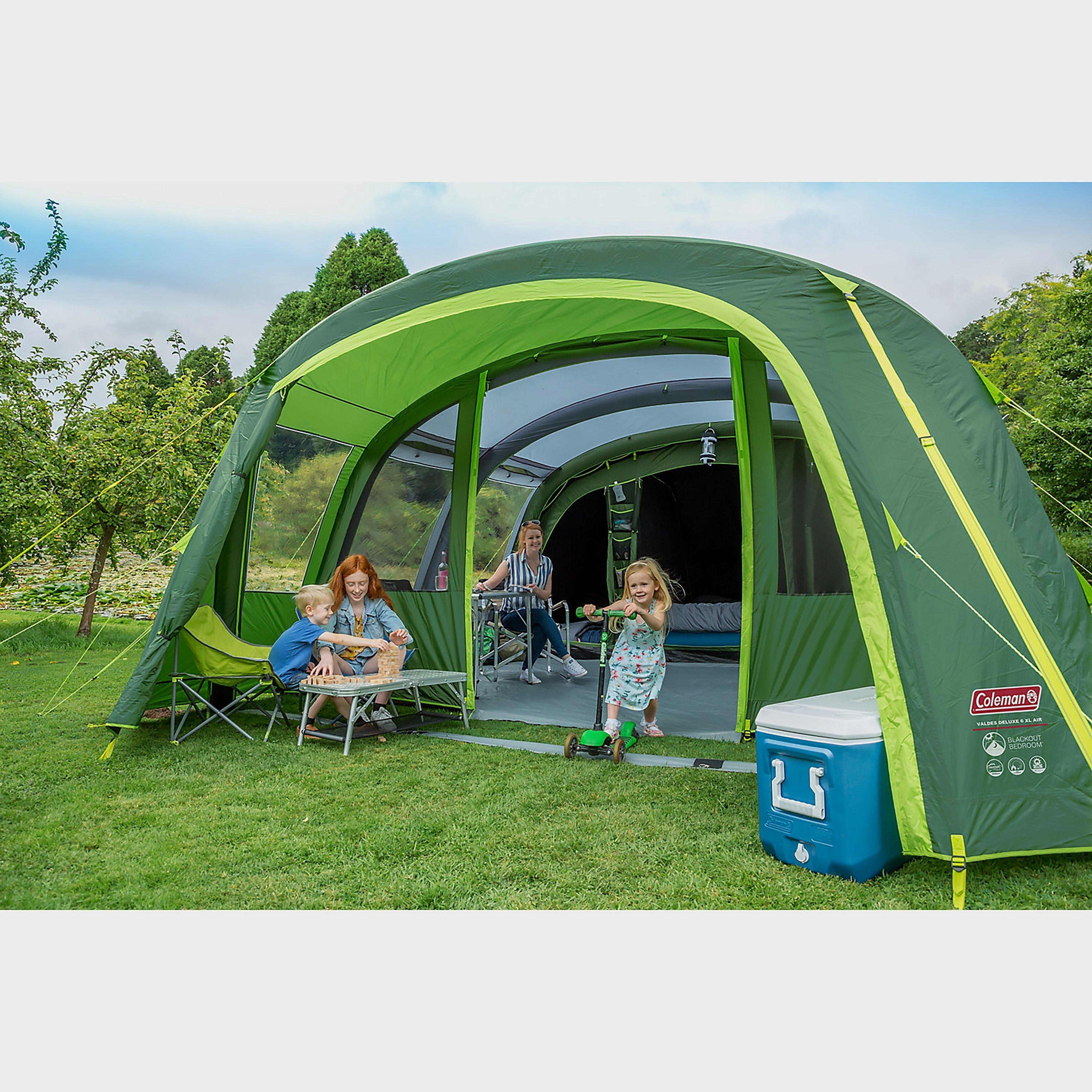 coleman 6xl air tent Green Coleman Refurbished Valdes Deluxe 6 XL Air BlackOut Bedroom Family Tent – Blacks