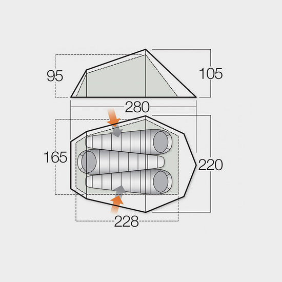 Refurbished Banshee 300 3 Person Tent
