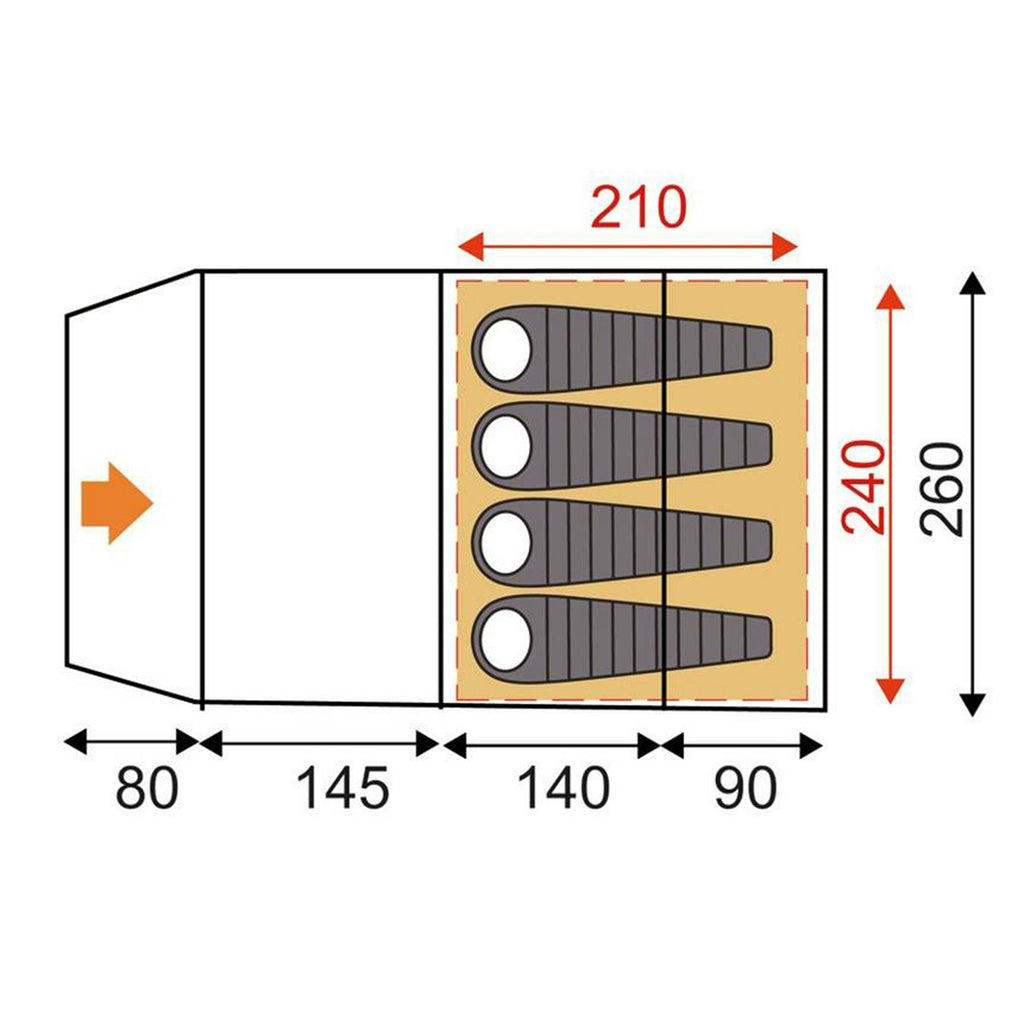 Refurbished Eurohike Sendero 4 Family Tent
