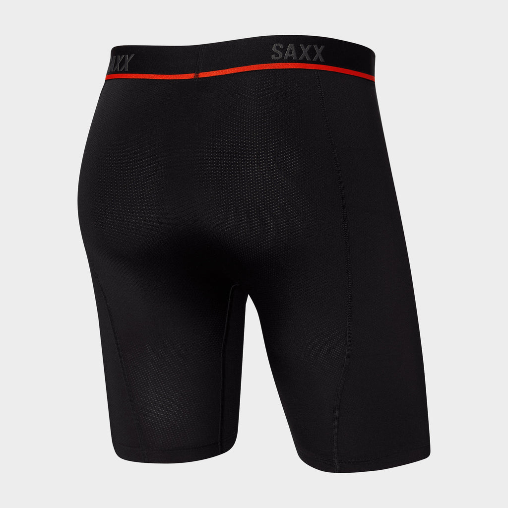 Daily Compression Boxer Black Saxx Men’s Kinetic Light-Compression Mesh Long Boxer Briefs – Blacks