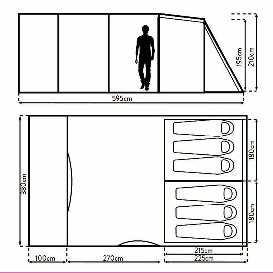 Refurbished Hampton 6 Man Family Tent