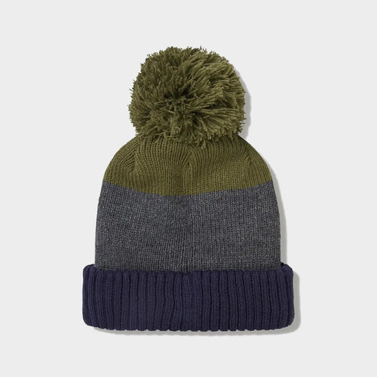 Unisex Waterproof Fleece Lined Cold Weather Striped Bobble Hat