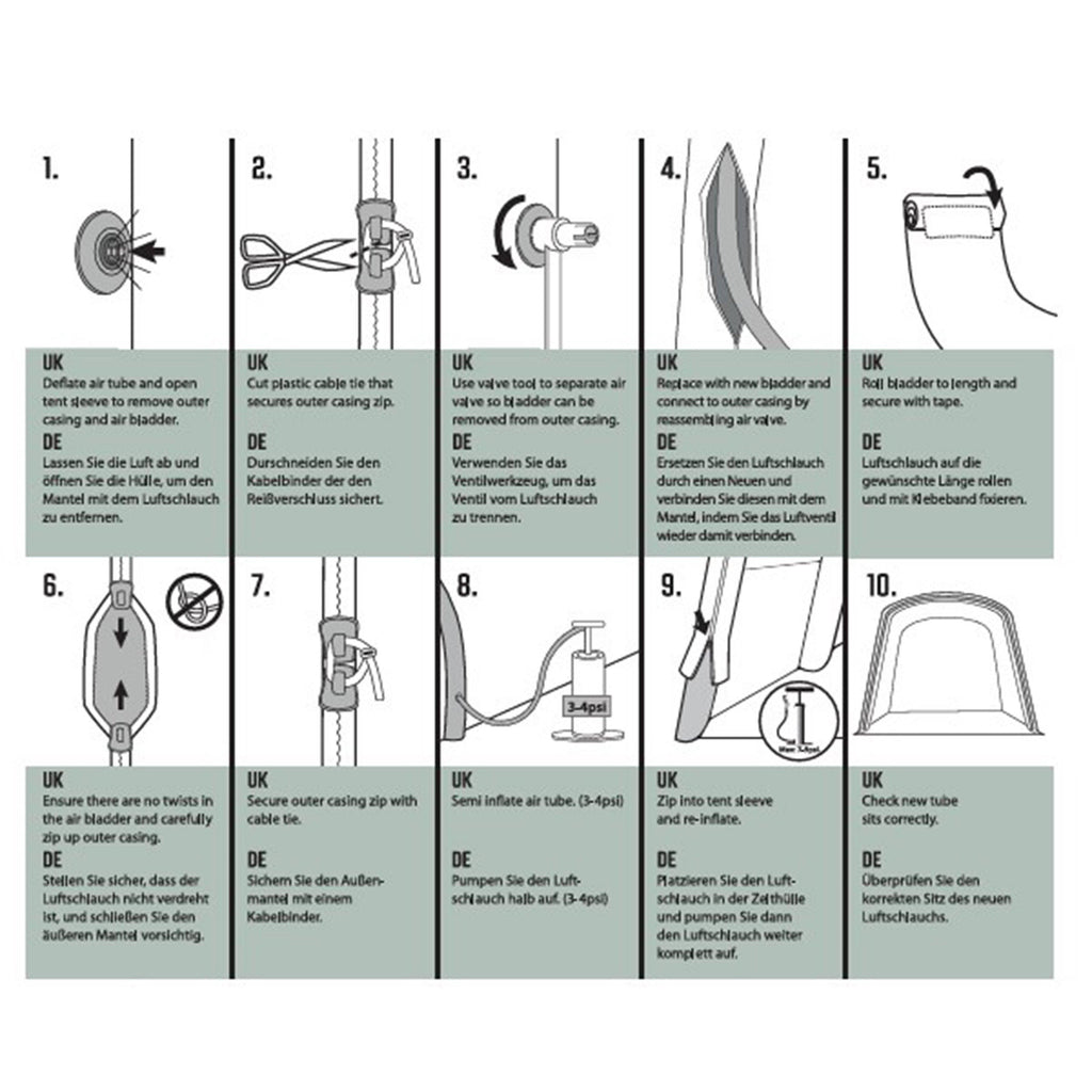 Silver Outwell Air Tube Repair Kit