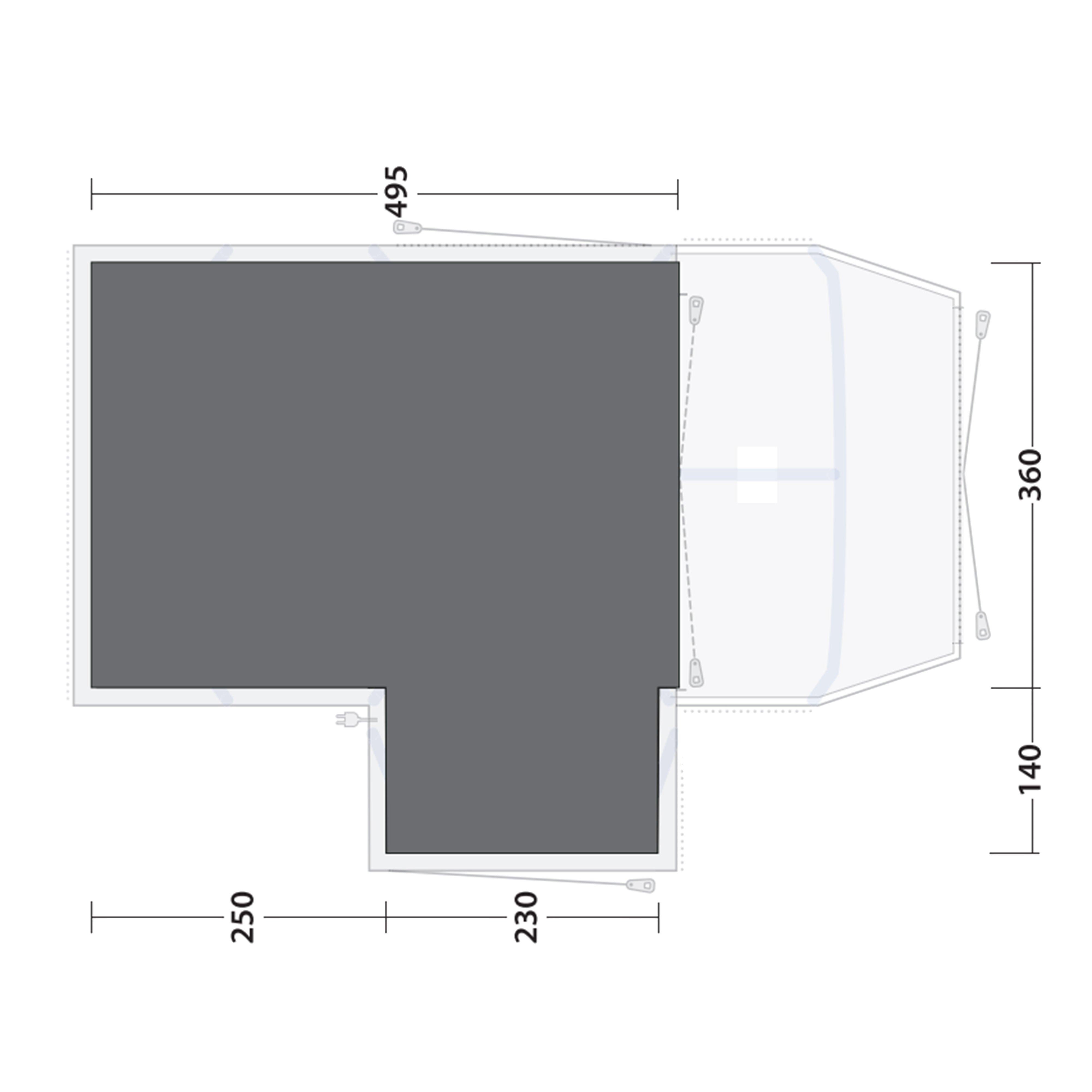 Airville 6SA Footprint Groundsheet 500cm x 495cm