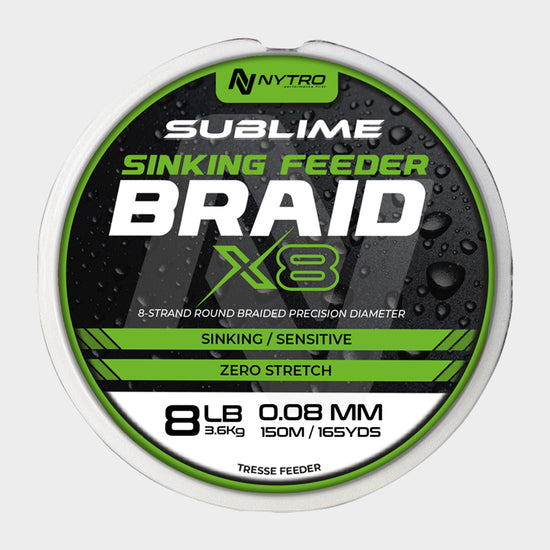 Sublime X8 Sinking Feeder Braid 0.08mm