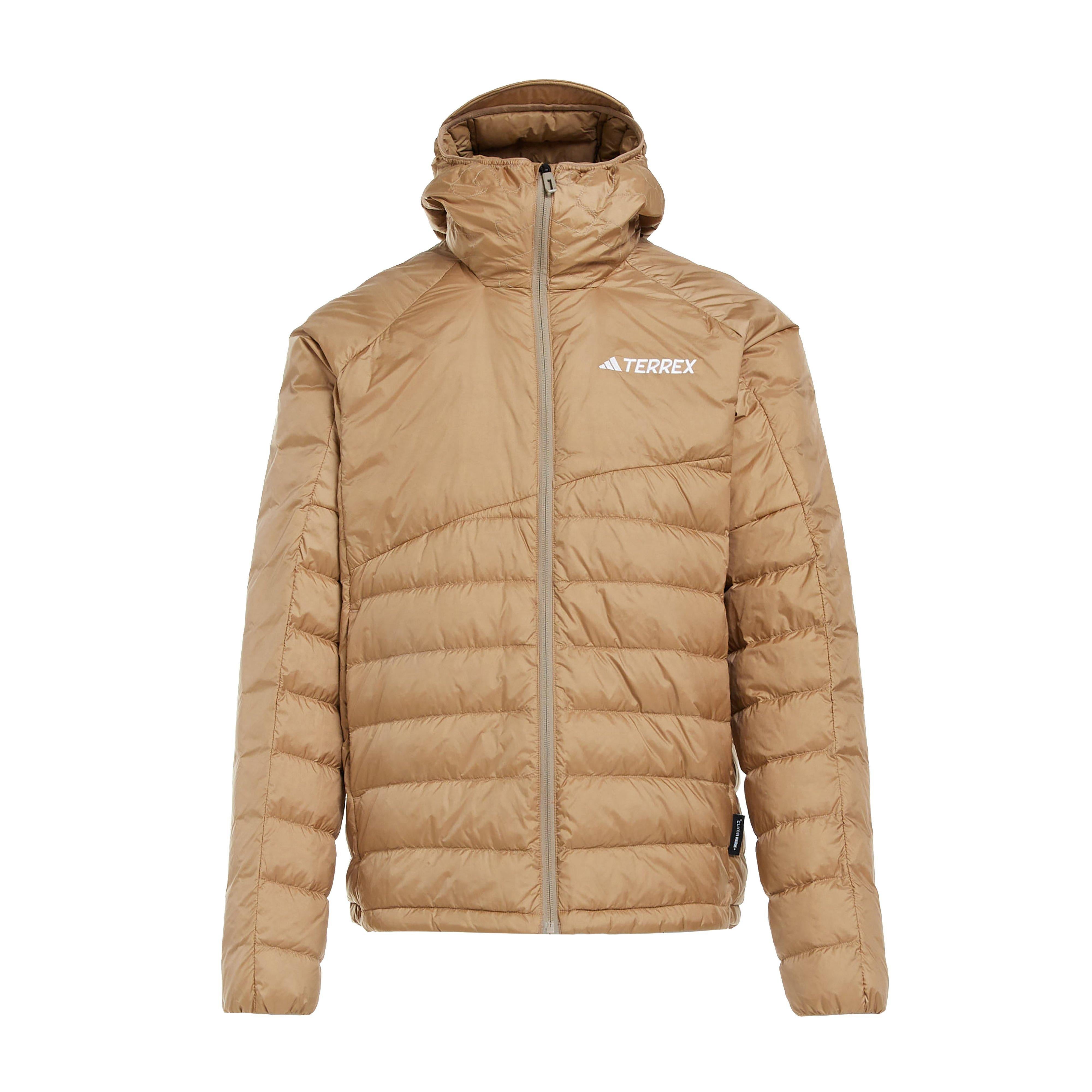Beige adidas Terrex Men's Xperior CLIMAWARM+ Down Hooded Jacket